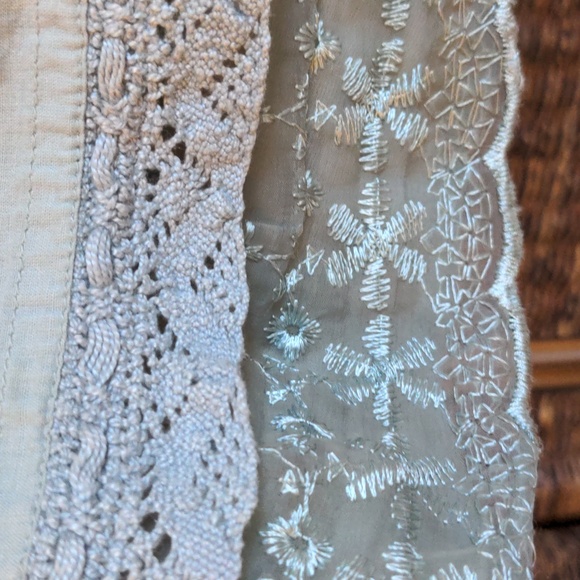 Free people Dusty Blue Lace Applique Cap Sleeve Mini Dress - Picture 9 of 11